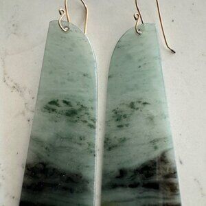 Guatemalan Jade - 14K Gold Earrings